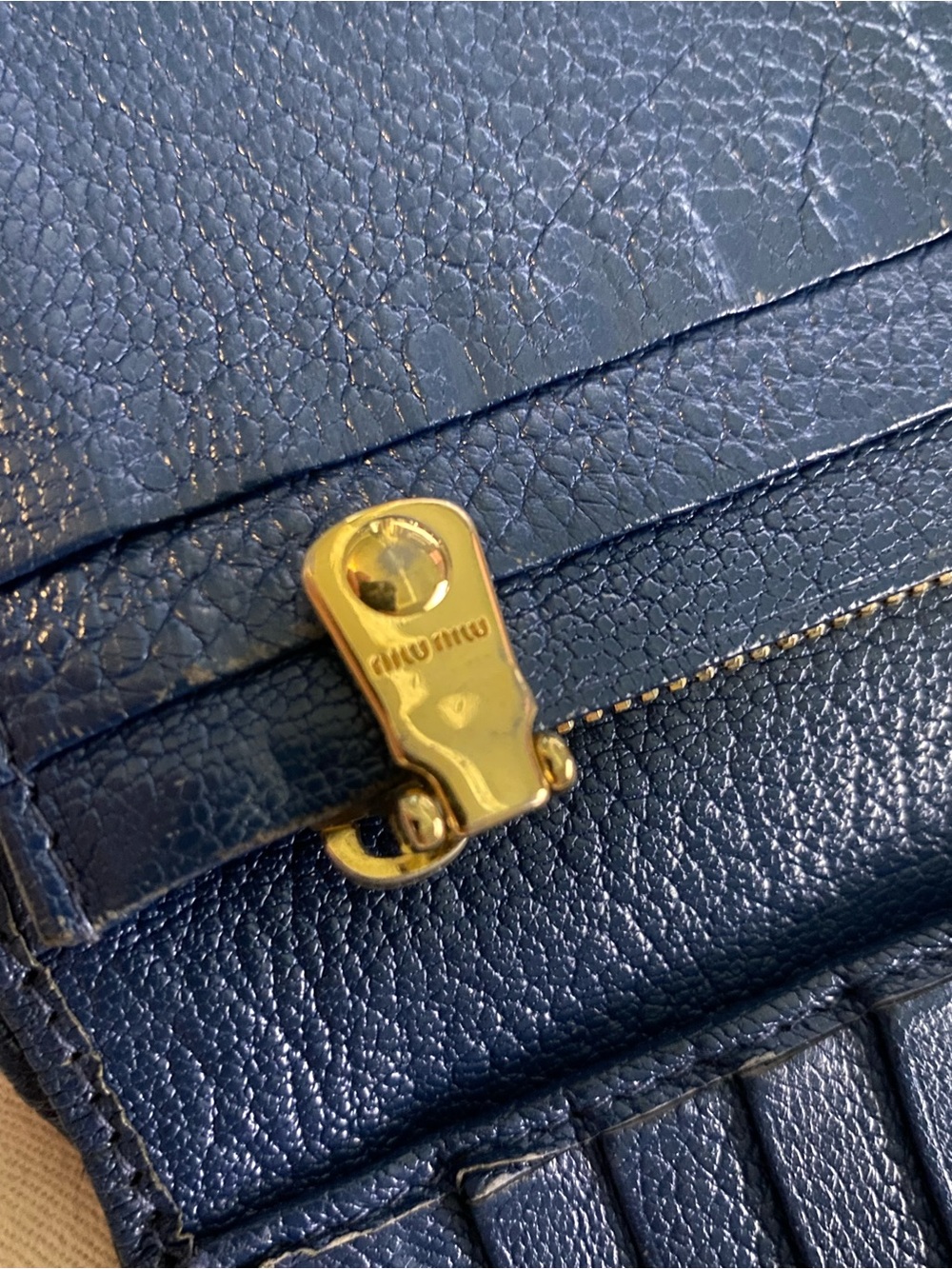 Miu Miu Madras flap wallet | Blue - Picture 2 of 7